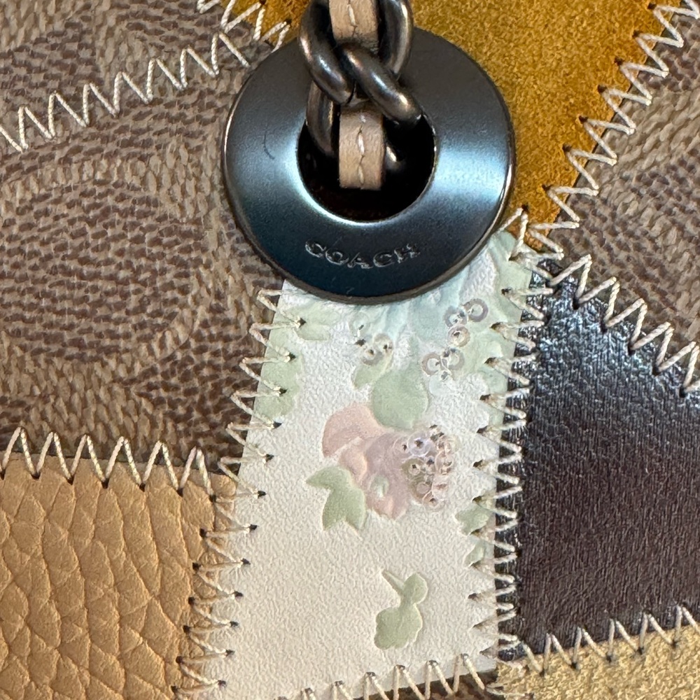 Coach Patchwork Parker Shoulder Bag - Tan and Cream - Picture 12 of 15